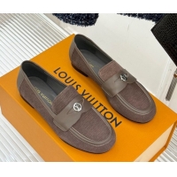 Luxury Cheap Louis Vuitton Soho Flat Loafers in Epi Suede Brown 2025 1AGZTY