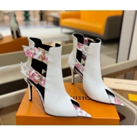 Buy Discount Louis Vuitton x TM Heel Ankle Boots 10cm with Buckles White 2025 LV071401