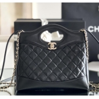 Best Price Chanel 31 Bag Shiny Lambskin Mini Shopping Bag AS4133 Black 2025 Top Quality