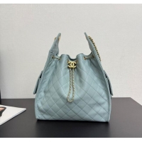 Inexpensive Chanel 25 Grained Calfskin Medium Handbag AS5311 Dusty Blue 2025
