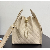 New Design Chanel 25 Grained Calfskin Medium Handbag AS5311 Light Beige 2025