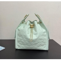 Low Price Chanel 25 Grained Calfskin Medium Handbag AS5311 Light Green 2025