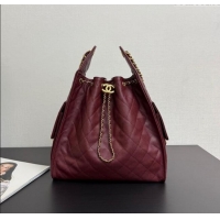 Shop Popular Chanel 25 Grained Calfskin Medium Handbag AS5311 Dark Burgundy 2025