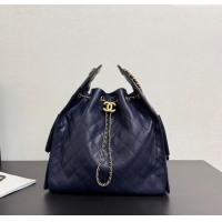 Good Quality Chanel 25 Grained Calfskin Medium Handbag AS5311 Navy Blue 2025
