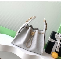 Classic Grade Chanel 25 Small Handbag in Grained Calfskin AS5293 Light Grey 2025