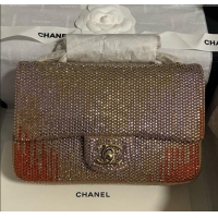 Famous Brand Chanel Strass Flap Bag CH081201 Gold/Purple/Orange 2025