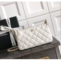 Best Grade Chanel Grained Calfskin Hobo Bag CH081101 White 2025