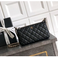 New Fashion Chanel Lambskin Hobo Bag CH081101 Black 2025