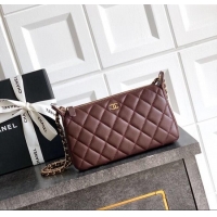 Top Grade Chanel Grained Calfskin Hobo Bag CH081101 Coffee Brown 2025