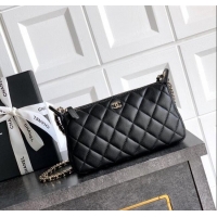 Best Price Chanel Grained Calfskin Hobo Bag CH081101 Black 2025