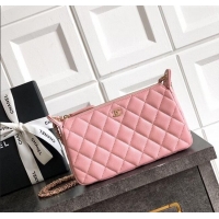Low Cost Chanel Grained Calfskin Hobo Bag CH081101 Pink 2025
