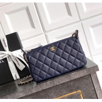 Top Quality Chanel Grained Calfskin Hobo Bag CH081101 Dark Blue 2025