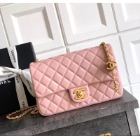 Super Quality Chanel Shiny Lambskin Leather Flap Bag with CC Chain AS5756 Light Pink 2025