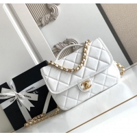 Good Taste Chanel Grained Shiny Calfskin Backpack bag AS5347 White 2025