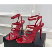 Popular Style Saint Laurent Cassandra Sandals 10.5cm in Patent Leather Red 2025 8227911 