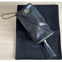 Top Grade Chanel Lambskin Clutch with Chain and Tassel AP4686 Black 2025