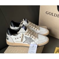 Unique Style Golden Goose Ball Star in white leather with strass star and black heel tab 0711002