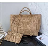 Top Design Chanel Deauville Coco Beach Large Shopping Bag A66941 Beige/Brown 2025