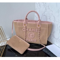 Best Price Chanel Deauville Coco Beach Medium Shopping Bag AS3351 Pink 2025