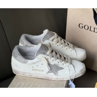 Pretty Style Golden Goose Women’s Super-Star in white nappa leather with strass star and heel tab 0711006