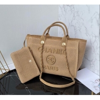 Best Quality Chanel Deauville Coco Beach Medium Shopping Bag AS3351 Beige 2025