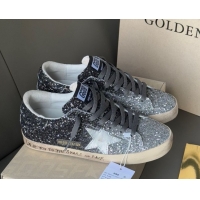 Hot Style Golden Goose Women’s Super-Star in silver and black glitters 0711009