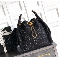 Affordable Price Chanel 25 Tweed Medium Handbag AS5311 Black 2025