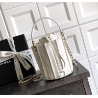 Best Price Chanel Lambskin Mini Bucket Bag AS5486 White 2025