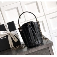 Top Quality Chanel Lambskin Mini Bucket Bag AS5486 Black 2025