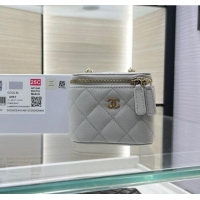 Promotional Chanel Grained Shiny Calfskin Classic Small Vanity with Chain AP1340 Grey 2025