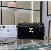 Buy New Cheap Chanel Shiny Calfskin Large Vanity with Ball Chain AP3651 Black 2025