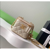 Low Price Chanel Grainy Calfskin Small Vanity with CC Chain AP3941 Gold 2025