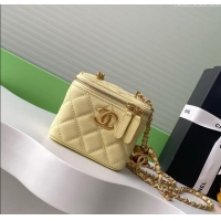 Inexpensive Chanel Grainy Calfskin Small Vanity with CC Chain AP3941 Yellow 2025