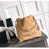 Market Sells Chanel Suede Mini Shopping Bag with Studs AS3980 Yellow 2025