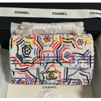 Luxury Classic Chanel Tweed & Sequins Mini Classic Flap Bag A69900 White 2025