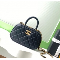 Best Quality Chanel Calfskin Mini Bowling Bag AS5572 Black 2025