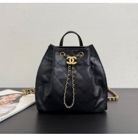 Promotional Chanel Grained Calfskin 25 Medium Backpack Bag AS5600 Black 2025