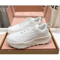 Durable Miu Miu Technical Fabric Platform Sneakers 6cm White 2025 5E480E