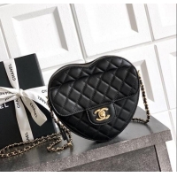 Original Cheap Chanel Lambskin Heart Bag AS5764 Black 2025