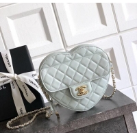 Unique Discount Chanel Lambskin Heart Bag AS5764 Baby Blue 2025