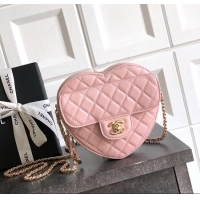Famous Brand Chanel Lambskin Heart Bag AS5764 Light Pink 2025