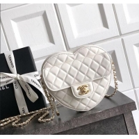 Top Design Chanel Lambskin Heart Bag AS5764 White 2025