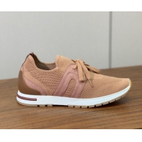 Best Price Loro Piana 360 LP Lady Flexy Walk Sneakers in Knit and Suede Light Camel 0708008