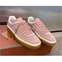Unique Style Loro Piana Tennis Walk Sneaker in Suede Pink 080803
