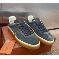 Good Product Loro Piana Tennis Walk Sneaker in Suede Dark Grey 080804