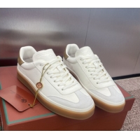 Shop Duplicate Loro Piana Tennis Walk Sneaker in Calfskin White 5080806