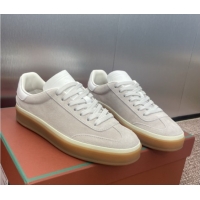 Stylish Loro Piana Tennis Walk Sneaker in Suede White/Light Grey 5080808