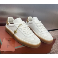 Good Quality Loro Piana Tennis Walk Sneaker in Calfskin White/Brown 5080810