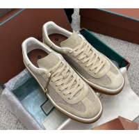 Popular Style Loro Piana Tennis Walk Sneaker in Suede & Linen Beige 5080917