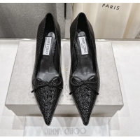 Top Design Jimmy Choo Scarlett 50 Pumps in Elaphe Print Leather Black 5071905